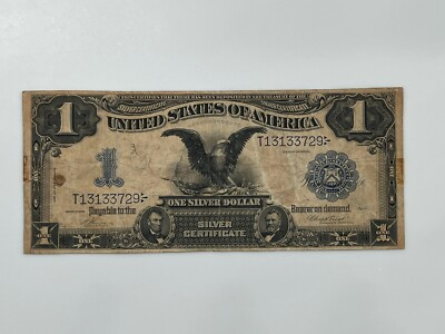 #ad VINTAGE ONE DOLLAR SILVER CERTIFICATE SERIES OF 1899 BLACK EAGLE $299.55