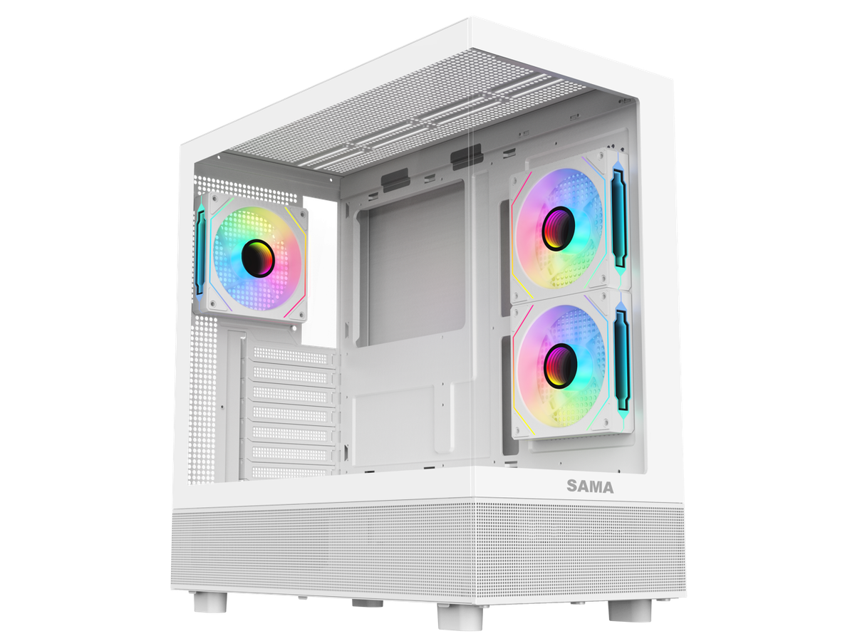 Sama Neview 4361 White Dual USB3.0 and Type C Tempered Glass