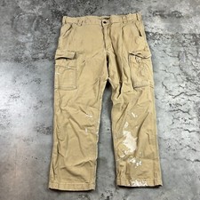 Carhartt Cargo Pants Mens 39x29 Tan Paint Pockets Relaxed Fit Preowned