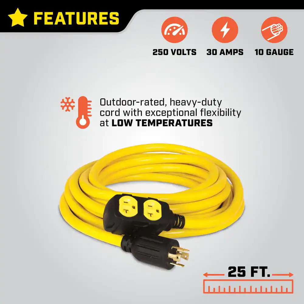 25 ft. 240-Volt Generator Power Cord