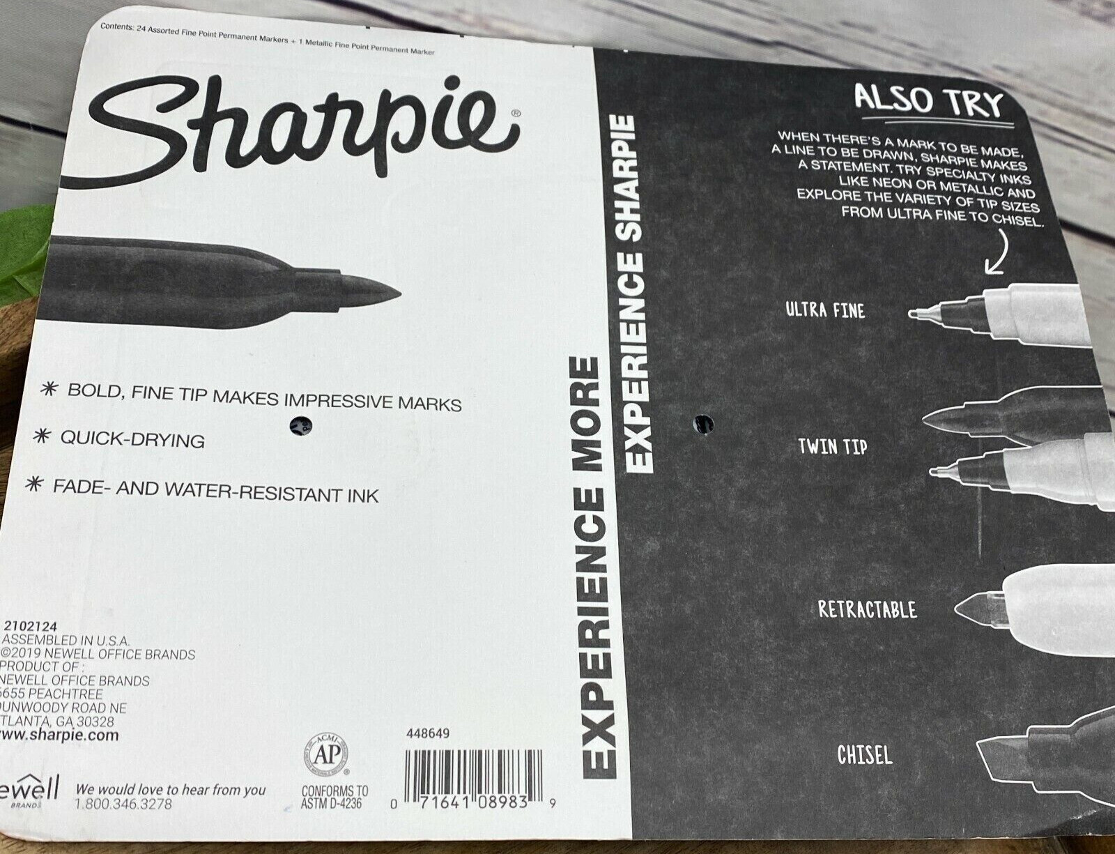 25-Pack Sharpie Fine Point Color Burst Permanent Markers 24 + 1 Metallic 448649.