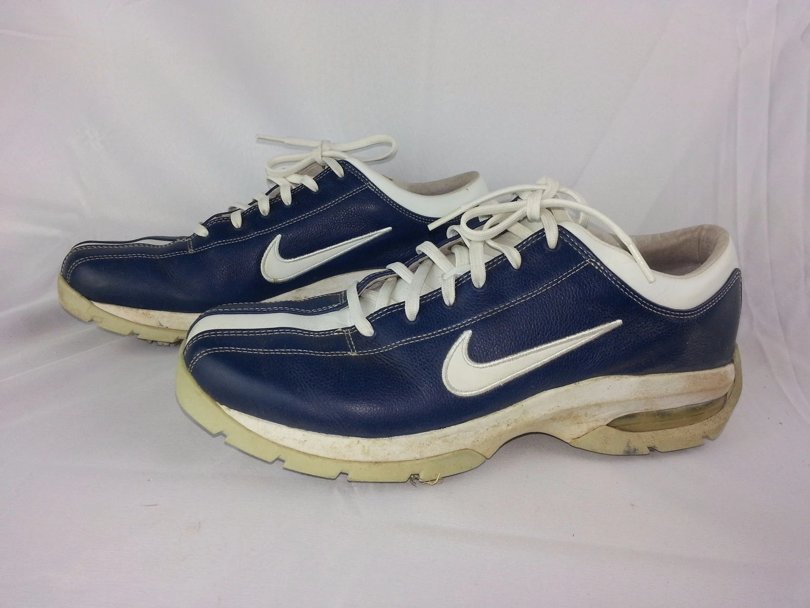 NIKE SPORT PERFORMANCE GOLF SHOES WHITE NAVY BLUE MEN'S SIZE 8.5