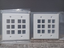 2 Double-Gang 12-Port Keystone Wall Plate White