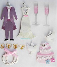 Paper Cellar 3D Wedding Embelishment, Toppers, Self Adhesive, 5 060072 748946