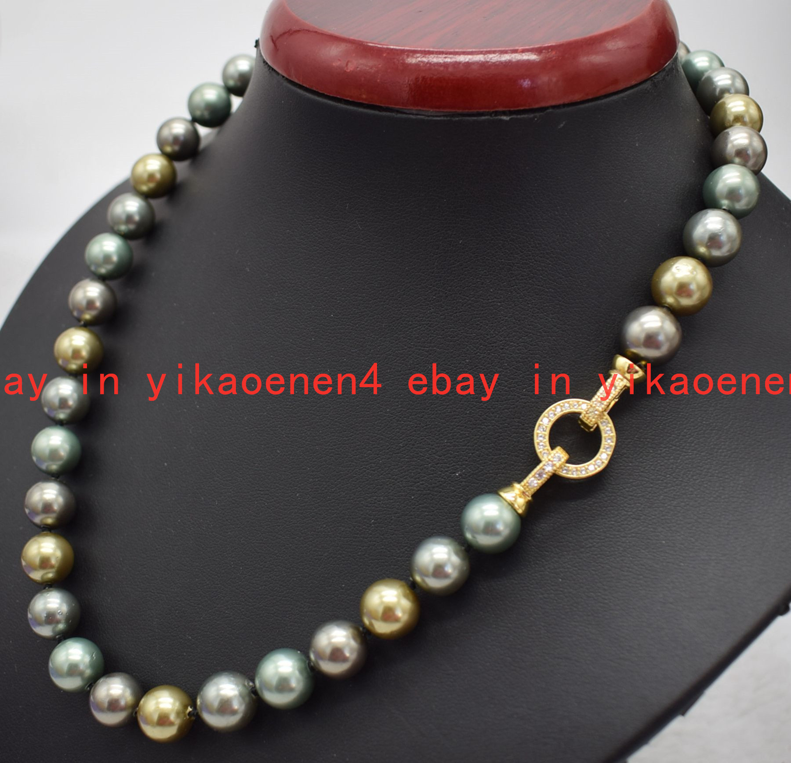 "Genuino Natural 10mm Multicolor Cáscara Perla Cuentas Redondas Collar Joyería 14-36"