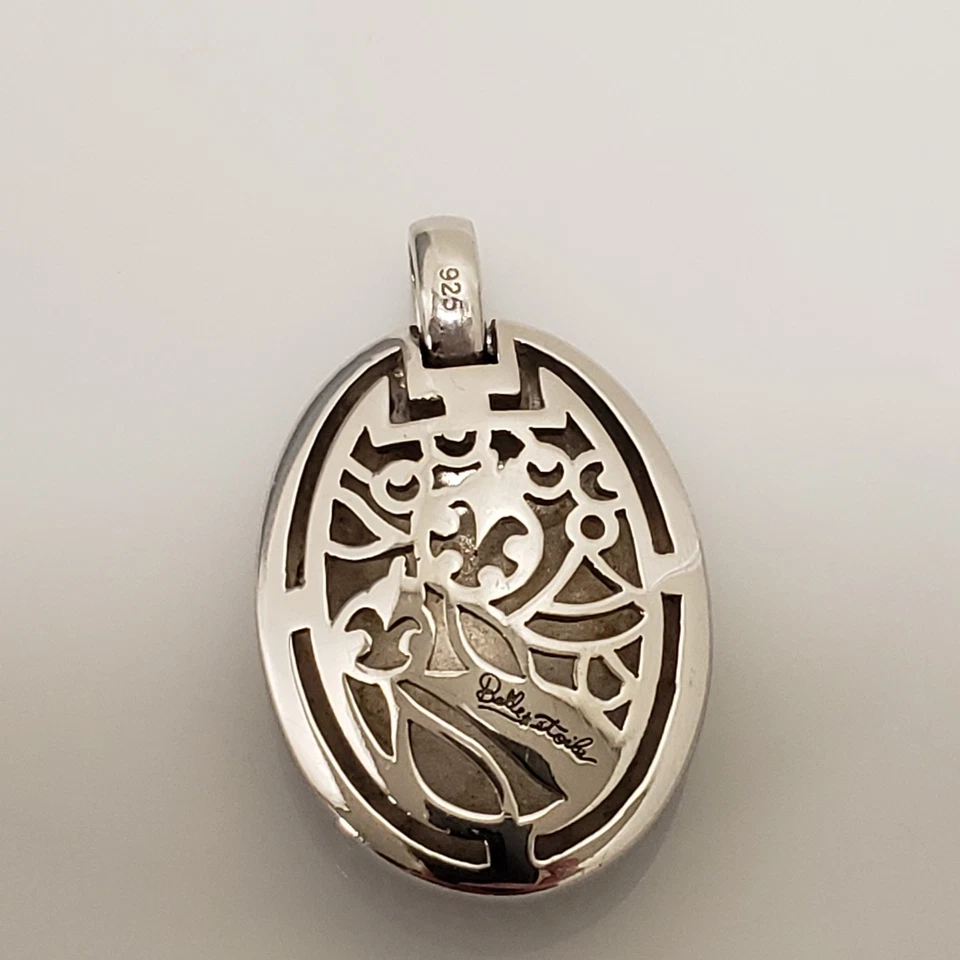 Colgante ovalado Belle Etoile de plata esterlina dama insecto esmalte azul Foto 4 de 4