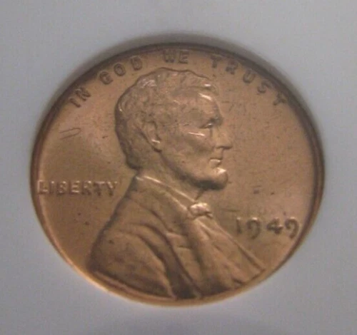 1949 P, D, S Lincoln cent set NGC MS 66 RD in old holders