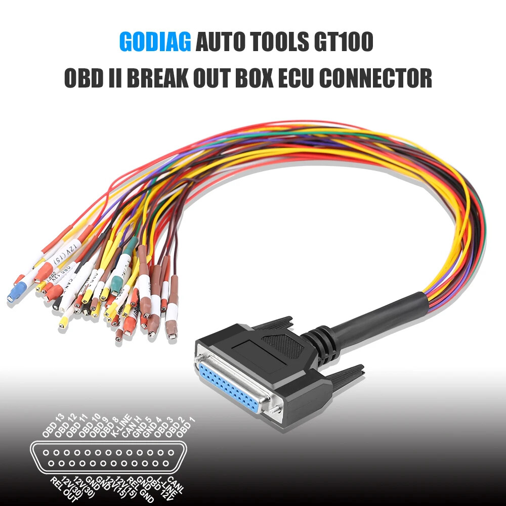 AUTO TOOLS GT100 OBD II Break Out Box ECU Connector Jumper Cable For GT100