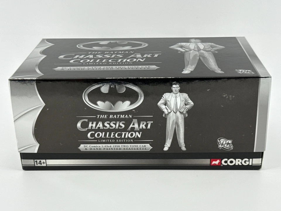 Corgi DC Batman Chassis Art 1950 Two Tone Car & Two-Face Statue Ltd Ed 1:43 NEW - Image 3 of 4