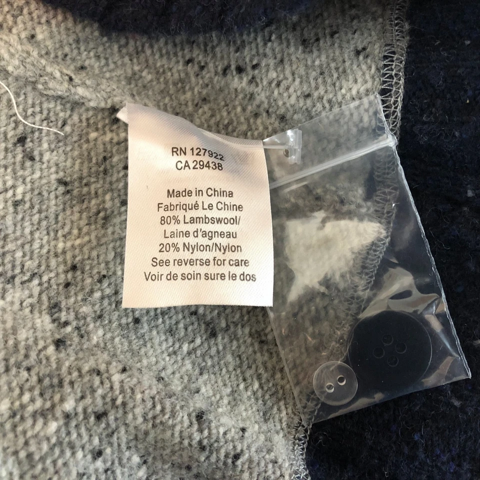 Suéter Mountain Khakis Mujer Talla Pequeña Lana Mancha Chal Cárdigan Gris Azul NUEVO Foto 4 de 4