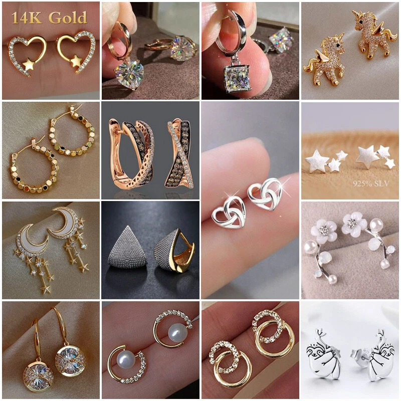 Gold earrings for womens ebay shop