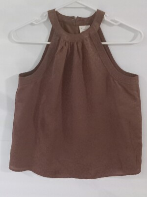 A NEW DAY Leopard Cheetah Print Brown sleeveless Size XS Versatile Blouse