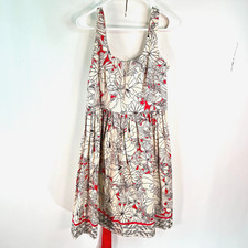 Nine West Womens Sleeveless Lined Tie Floral Dress Size 12