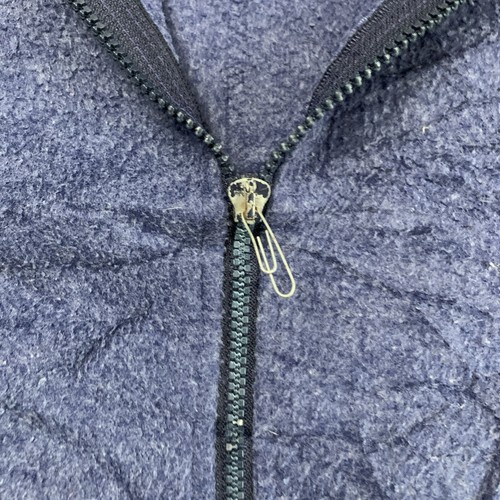 L.L. Giacca pile uomo Bean L full zip made in USA vintage anni 90 blu outdoor - Foto 8 di 11