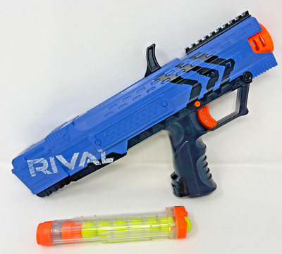 NERF Rival Apollo XV-700 Blaster Blue Team 7 Rival Balls and Magazine Used Works