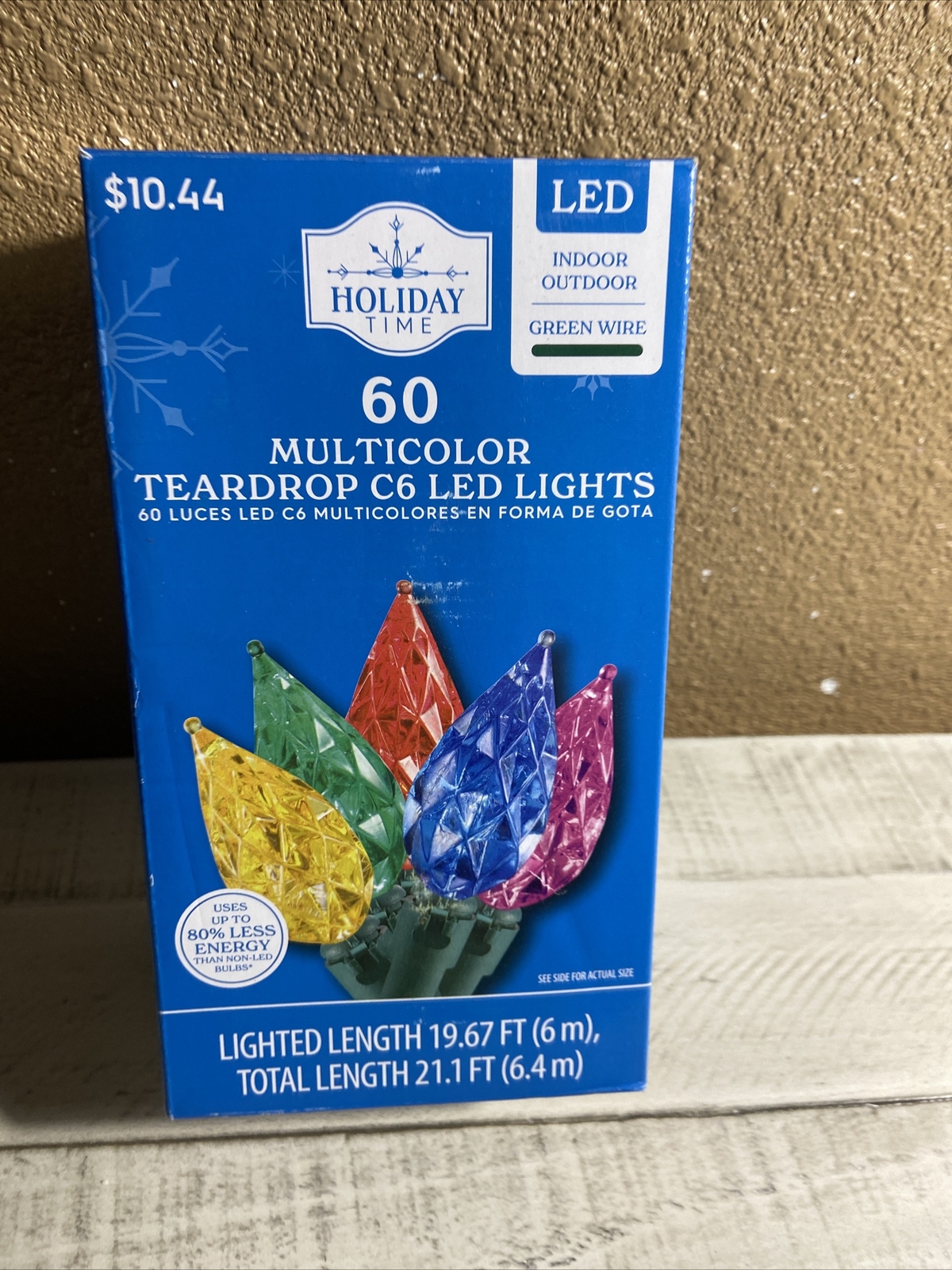 Holiday+Time+60+LED+Multicolor+C6+Teardrop+Lights for sale online eBay
