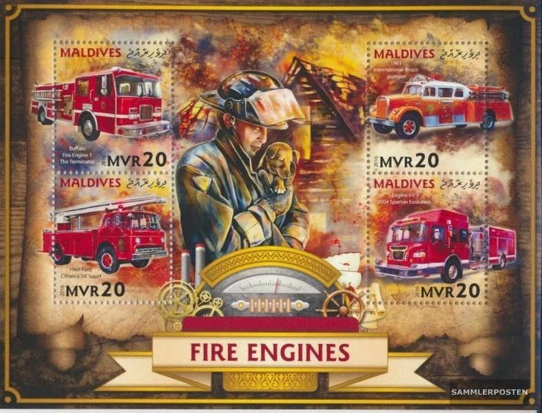 Malediven 6519-6522 Kleinbogen (kompl. Ausg.) postfrisch 2016 Feuerwehrfahrzeuge - Bild 1 von 1