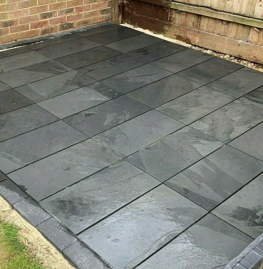 Black Slate Paving Patio Slabs 600 x 300 As low as 28.94/m2 Split