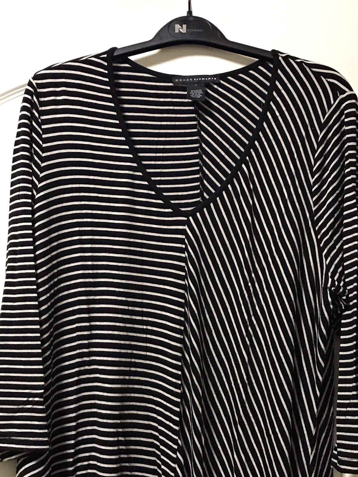 Grace Elements Plus Size 1X Striped Asymetrical K… - image 1