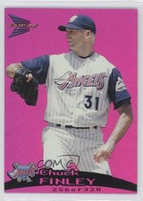 1999 Pacific Prism Holographic Purple 256/320 Chuck Finley #4 0a2