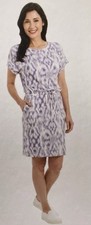 Hilary Radley-Short Sleeve Dress-side Pockets-Lavender & off White-Size XXL-new
