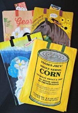 Lot of 4 Trader Joes Tote Bags, Can of Corn, Maryland, North Carolina, Georgia