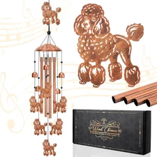 Poodle Wind Chimes for outside Metal Windchimes Poodle Gifts for Women Men Garde