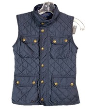 Polo Ralph Lauren Boys Medium Kids Vest Navy Quilted Snap Front Utility Pockets