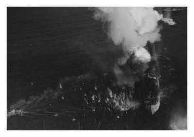 Mitchell Bomber Attacks Japanese Cargo Ship Shimushu Island 1945