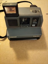 Vintage Polaroid Impulse 600 Camera  Gray  Pop-Up Flash Untested