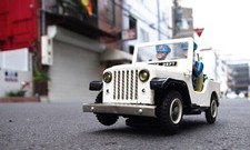 Nomura Toy made electric POLICE PATROL Jeep with repro box 1950s made of tin JPN