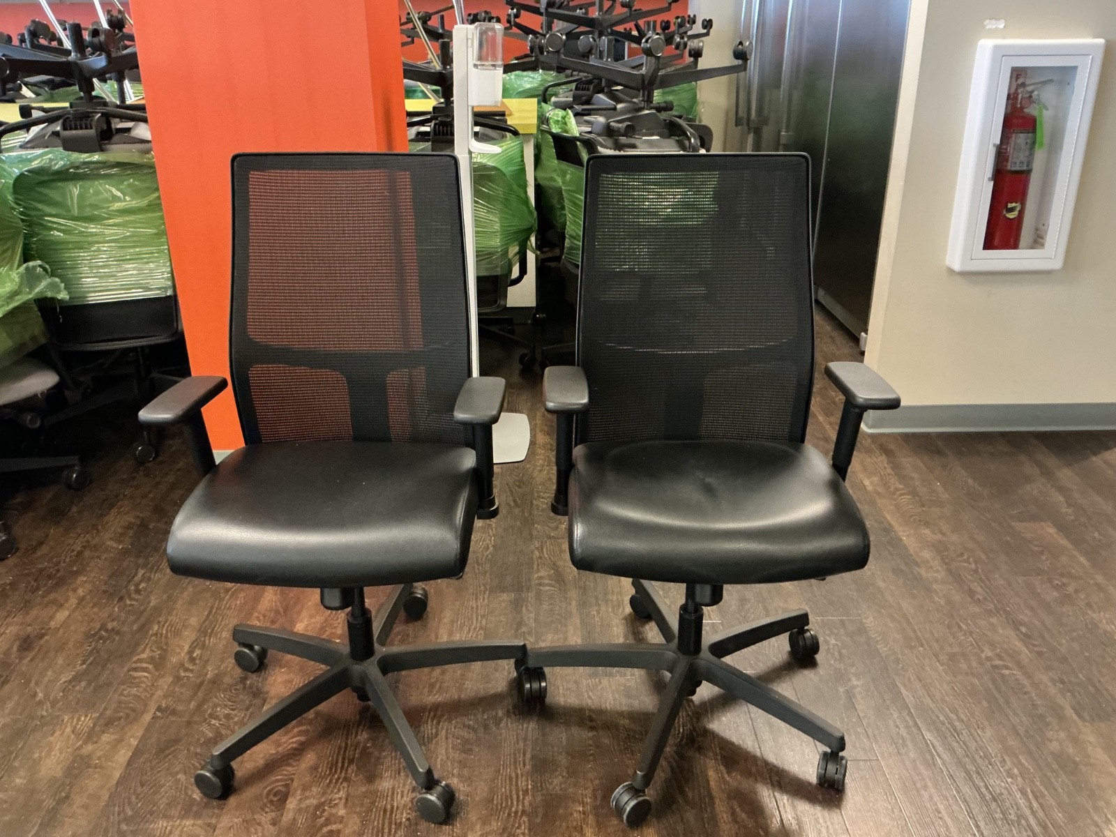 W/ Black Leather Seat And Mesh Back