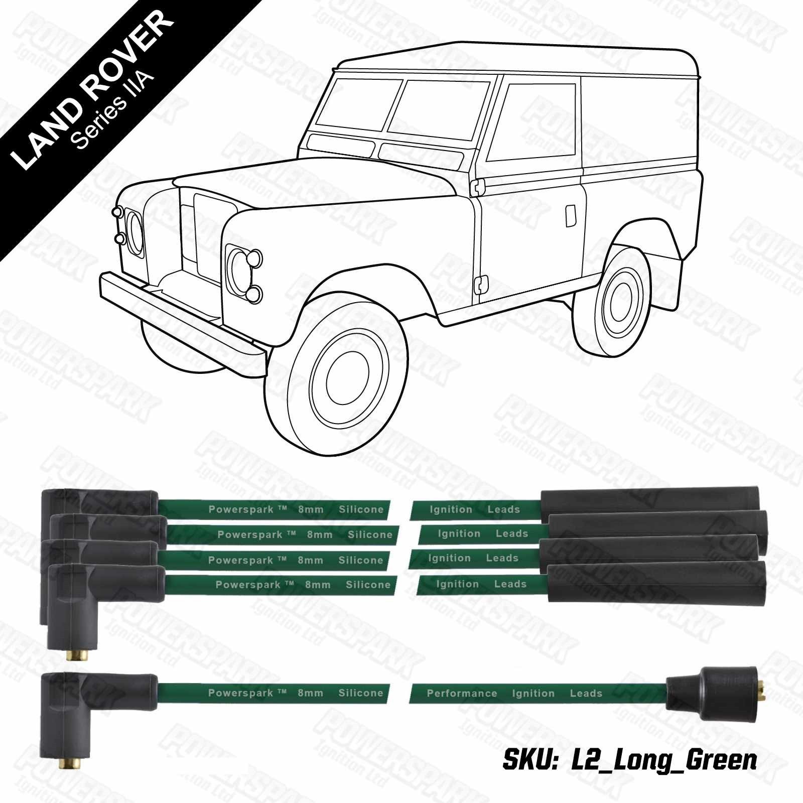 8mm Green Double Silicone HT Leads Land Rover Series 2a IIa 1961 to 1971