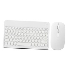Ultra-Slim Bluetooth Keyboard and Mouse Portable Mini Wireless Keyboard white