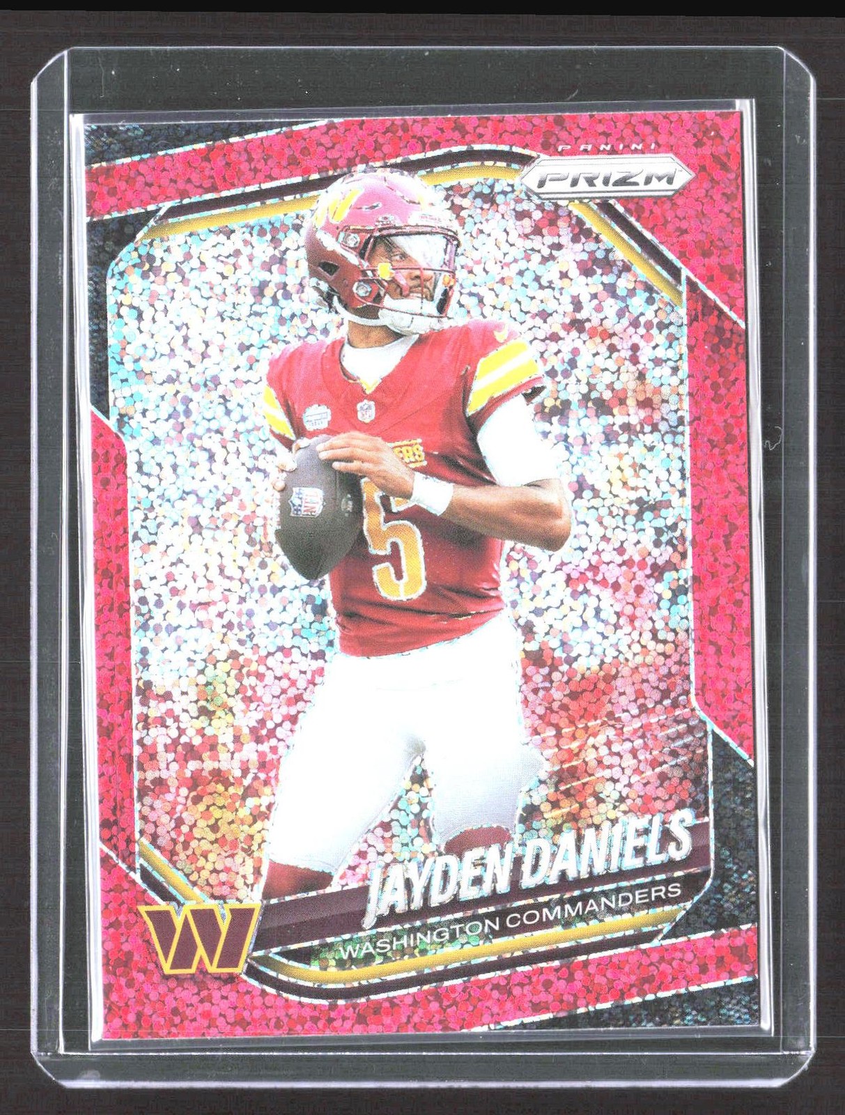 2025 Panini Prizm #278 Jayden Daniels Red Sparkle