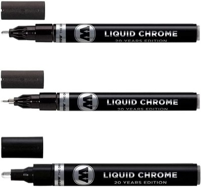 Liquid Chrome Marker Set 1mm 2mm 4mm Exciting Permanent Unique Marker Tips Black