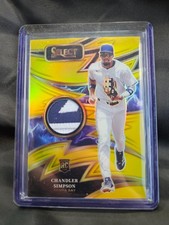 2025 Panini Select - Sparks Chandler Simpson #SP-CS Gold Prizm /10 (MEM, RC)