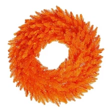 Vickerman 30" Plastic Fir Artificial Christmas Wreath in Orange