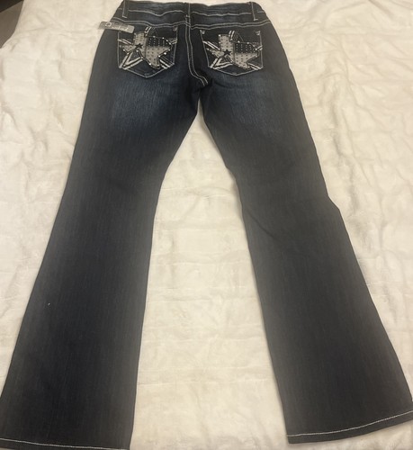 Jeans donna nuovi con etichette New Directions taglia 6 tasche Texas Bling - taglio stivale blu scuro - Foto 2 di 13