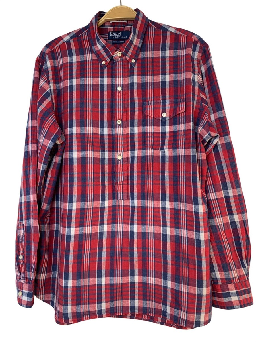 Polo Ralph Lauren Mens Madras Style Indigo Red Blue Plaid  display picture 1