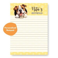Blocco note Bulldog personalizzato simpatico cane cucciolo cancelleria regalo blocco scrittura personalizzato
