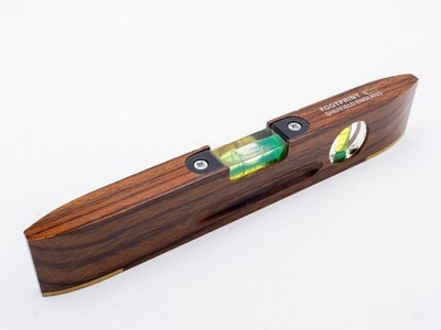 Wasserwaage Spirit Level Footprint Sheffield England Rosenholz Messing