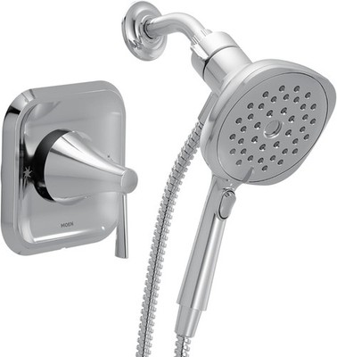 Moen 82023 Ronan Single-Handle Modern Shower with Square Handheld Faucet Chrome