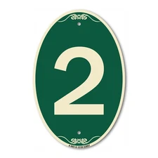 SignMission Designer Series Sign - Sign with Number 2 12" x 18" Aluminum Sign