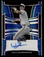 2025 Leaf Metal Will Gasparino Base Autographs Pulsar Blue #/7 auto card