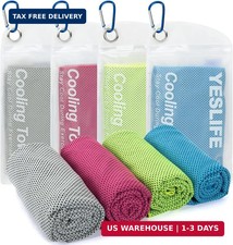 YESLIFE 4 Pack Cooling Towels 40"x12" , Gym Sweat Towels, Cooling Neck Wraps, S