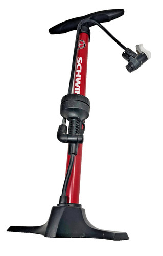 Schwinn Air Driver 1100 Bicycle Bike Pump With Gauge Red AirDriver w 24" Hose