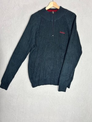 Reebok, Herren unifarbener blau/marine 1/4 Zip Pullover Pulli, Gr. XL - gebraucht