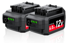 With USB-A Port 2-PCS 12V Battery for SKIL PWRCore 12 Volt 6.0Ah Lithium Battery