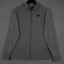 Nike Club Hoodie Boys XL Heather Gray Full Zip Jersey Kids Youth Play Casual
